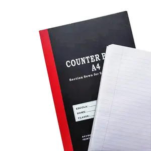 A4 Teller Boek 2 Quire 192 Pagina 'S Tape Binding Hard Cover Notebooks Custom