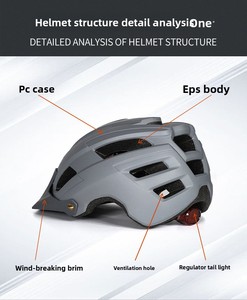 Casco de Ciclismo de Carretera y Montaña Ultraligero de 200g, Certificado por la CPSC, Transpirable, Moldeado Integralmente, con Luz Trasera LED - Product Image 2