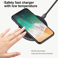 Chargeur sans fil en alliage d'aluminium 15W, chargeur sans fil rapide pour la maison et le bureau, chargeur sans fil rond rapide