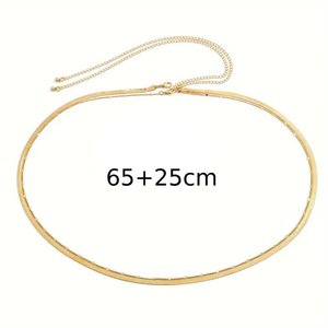 Chaîne en métal à maillons serpent superposés et chaîne gourmette |   Ceinture chaîne minimaliste réglable |   Bijoux de corps tendance pour femmes - Product Image 2
