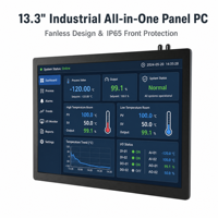 Ordinateur industriel tout-en-un 13,3 pouces avec écran tactile capacitif, Windows, sans ventilateur, intégré, automatisation HMI
