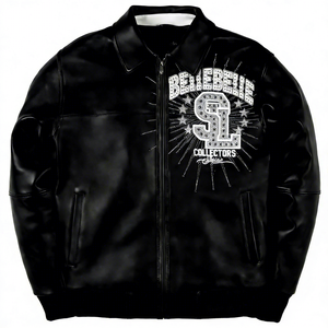 Op maat gemaakte heren applicatie geborduurde patches zware streetwear winter winddichte baseball varsity bomber lamsleren jas - Product Image 2