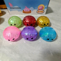Nouveauté transfrontalière : Jouet anti-stress Squishy Pop-ball Grand Chignon Lumineux à la poudre dorée, phosphorescent, fluorescent et original