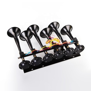 Gran Oferta SUNLAEBO Bocina de Aire Musical Coaxial con 6 Trompetas y 33 Melodías, Amarillo y Negro, Tipo <span class=keywords><strong>Basuri</strong></span>, Sistema de Alarma de Seguridad 12V 120-150dB - Product Image 2