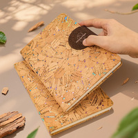 Carnet A5 mignon certifié écologique à couverture rigide, reliure spirale, fermeture en cuir PU ultra-fin avec étiquette, 100 feuilles