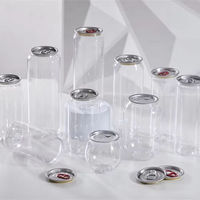250ml 330ml 500ml 650ml bouteille de café transparente transparente tasse en plastique PET canette de soda en plastique