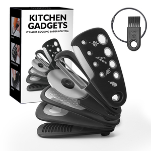 Outils de cuisine empilables 6 pièces pour enfants-Rasoir à melon Coupe-vanille Moulin à ail Ouvre-boîte Rasoir à fromage Couteau à pizza - Product Image 1