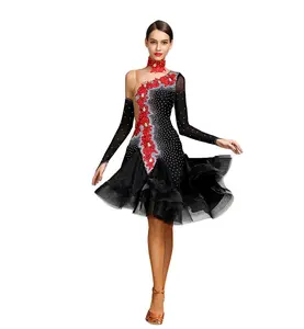 OCTS7029 Профессиональный девочек латинские танцевальные танцевальная одежда блестящие латинские танцы платье