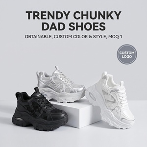 Trendy Y2K <strong>Glitter</strong> Chunky Platform Sneakers <strong>Women</strong> Breathable Mesh Silver Tech Dad Shoes <strong>Trainers</strong> MOQ 1 - Product Image 6