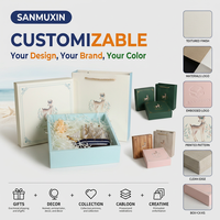 Caja de Regalo Plegable con Tapa y Bandeja, Diseño de Ciervo, Blanca, Tamaño Mediano, Embalaje Transfronterizo con Bolsa, Venta al por Mayor, Caja de Regalo de Dibujos Animados