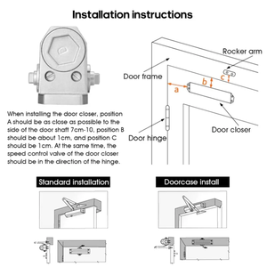Ferme-porte automatique hydraulique en alliage d'aluminium de qualité commerciale, vitesse et <span class=keywords><strong>force</strong></span> réglables, pour portes coupe-feu, hôtels et bureaux - Product Image 6