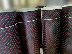 100% poliéster diamante costura seda costura Material bordado edredón tela para camión motocicleta triciclo asiento cubierta techo - Product Image 2