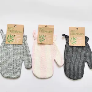 Gants de douche écologiques naturels, filet recyclé, exfoliant, gants en chanvre, gant de bain