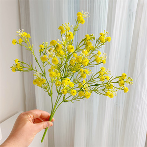 Fleurs artificielles de gypsophile Qingyu Chronicle en caoutchouc souple, roses, jaunes, blanches, pour décoration de mariage et d'intérieur - Product Image 4