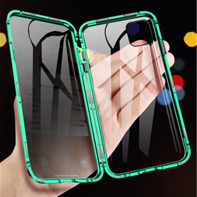 2022 Privacy Magnetic Tempered Glass Phone Case Anti Peep Screen Protector for iPhone 13 12 11 Pro Max