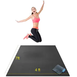 Large Exercise Mat 7' x 4' x 1/4" Ultra Durable Non-Slip Workout Mats for Home Gym Flooring Plyo Jump Cardio MMA Mats