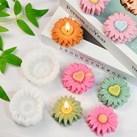 Moule en silicone pour bougie parfumée tournesol, best-seller, pour savon fait main DIY en forme de marguerite