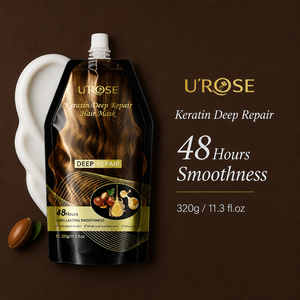 Masque Capillaire <span class=keywords><strong>à</strong></span> <span class=keywords><strong>la</strong></span> Kératine Réparation Intense 320g Lissage Longue Durée 48H Anti-Frisottis Huile de Macadamia Traitement en Gros Marque Privée - Product Image 1