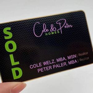 Cartes de visite personnalisées avec logo et informations de l'entreprise, gravure au laser, métal électro-plaqué or noir, 0,2-2,0 mm - Product Image 5