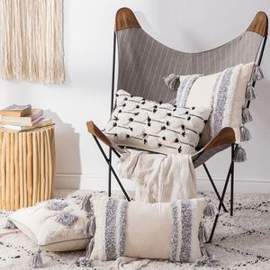 Funda de Cojín de Estilo Étnico, Decoración para Cama y Desayuno, Encaje Indio Marroquí con Borlas - Product Image 2