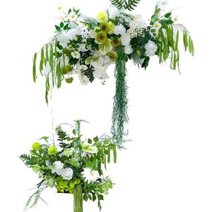 Boda Blanco Verde Colgante Arreglo de flores artificiales Estilo bosque Decoraciones navideñas - Product Image 5