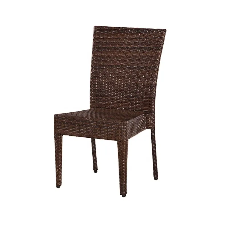 Factory Price Classic Design Outdoor Garden Hotel Cafe High Back Armless Rattan restaurant Chair