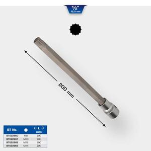 BRILLIANT TOOLS - BT022963 1/2'' <b>spline</b> bit <b>socket</b>, 200 mm long - EAN 4042146776902 HAND <b>SOCKETS</b> 1/2" - Product Image 2