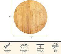 Multifunktionaler Einzelner Lackierter Lazy Susan Organizer für Schrank, Vorratskammer, Tischplatte 14" Bambus-Drehplatte Küchenarbeitsplatte Gewürzregal