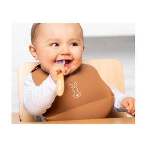 Nattou Lätzchen mit Auffangschale Silikon terracota - Product Image 2