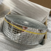 Boule Disco carreaux de miroir teintés en verre véritable rouleaux miroirs en mosaïque de verre stickers muraux carrelage minimum