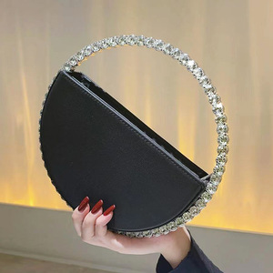 Sac a Main Red Heart Evening <b>Clutch</b> Bags Women Designer Chic Rhinestone Acrylic Handle Black Purse for <b>Wedding</b> Party - Product Image 2