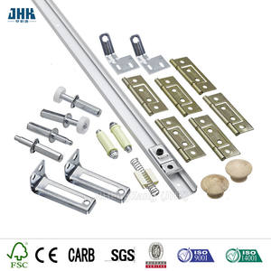 Cửa xếp JHK-B07, cửa nội thất cho nhà ở, màu trắng trơn, gỗ thông nhỏ, cửa tủ quần áo xếp đôi - Product Image 5