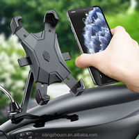 Support de téléphone portable universel pour vélo à 4 griffes réglable à 360° °   Support de téléphone rotatif et flexible pour scooter et moto