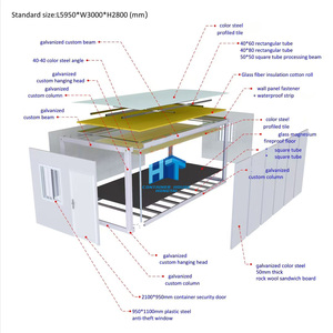 <span class=keywords><strong>Casa</strong></span> Contenedor Cúbica Moderna y Minimalista con Ventanas, Casas Prefabricadas de 3 Habitaciones, Casas Modulares Prefabricadas - Product Image 6