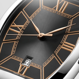 Reloj mecánico automático para mujer, caja tonneau, números romanos, correa de cuero, cristal de zafiro, reloj de pulsera Longinesing - Product Image 3