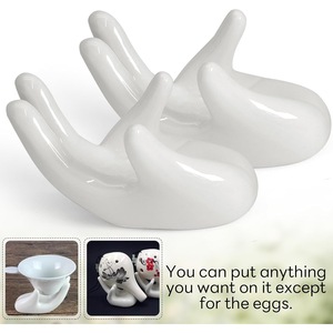 Sáng Tạo 2-Mảnh Gốm Bền Vững Trứng Chủ Đặt Giá Trị Cao Phục Sinh Trang Trí Trứng Khay Nhà Sản Xuất Sứ Chất Lượng Cao Trứng Công Cụ - Product Image 5