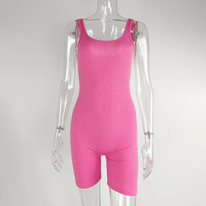 Personalizado 2024 ropa de mujer venta al por mayor nuevo mono Sexy Color sólido cuello en U mono ajustado para mujeres - Product Image 6