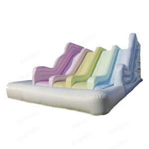 Tobogán de agua Pastel con alquiler de fiesta en la piscina tobogán seco inflable con Ocean Ball <span class=keywords><strong>Pit</strong></span> tobogán inflable de cuatro carriles para niños - Product Image 1