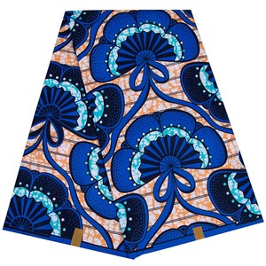 Ban Đầu Siêu Ankara Vải Cotton Phi Sáp Vải Khối In Batik Hà Lan Vải 6Yards Cho May - Product Image 5