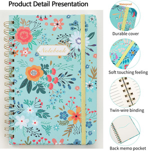 Carnet à spirale moderne avec design personnalisé, pages colorées, élastique, fournitures de bureau et scolaires essentielles pour la vie quotidienne - Product Image 3