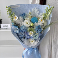 Papier d'emballage pour fleurs de style coréen à texture de pierre, papier d'emballage pour bouquet à surface froissée pour la décoration de cadeaux floraux