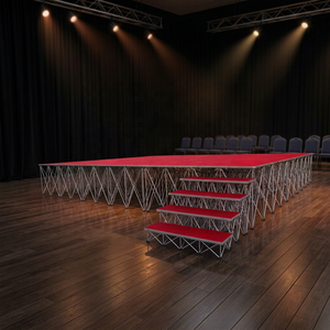 Portable Aluminum <b>Stage</b> Riser Red Carpet with Stairs Smart <b>Stage</b> Sale - Product Image 1