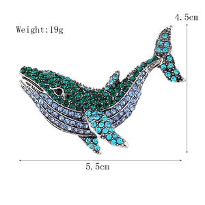 Alta Qualidade Rhinestone <span class=keywords><strong>Dolphin</strong></span> Whale <span class=keywords><strong>Brooch</strong></span> Badge Lapel Pin para Mulheres e Homens Moda Jóias Broches para Acessórios de Vestuário - Product Image 4