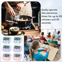 Timer Digital, Timer untuk Anak-Anak, Bagian Belakang Magnetik dan Sakelar ON/Off, Timer Dapur Hitung Mundur dan Hitung Naik Menit Detik untuk Memasak