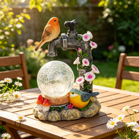 Sculpture d'oiseau de jardin personnalisée à LED solaire IP65, petite fontaine décorative extérieure pour la maison, la cour et les allées