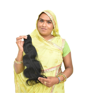 La mejor calidad 100% Bodywave Color negro Natural Raw Virgin Indian Temple Extensiones de cabello humano Proveedor de cabello humano - Product Image 1