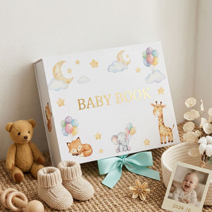 <span class=keywords><strong>Libro</strong></span> de Recuerdos <span class=keywords><strong>Personalizado</strong></span> para Bebés con Cierre Magnético, Caja de Regalo, Diario de Recuerdos para Recién Nacidos, Álbum de Fotos de Tapa Dura - Product Image 2