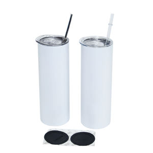 20 أونصة من الفولاذ المقاوم للصدأ معزول أبيض فارغ نحيل مستقيم التسامي بهلوان 20 أونصة مع القش - Product Image 2