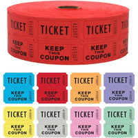 Billet en papier personnalisé imprimé en rouleau, plié en accordéon, pour loterie, tombola, jeu de rédemption et coupon d'arcade