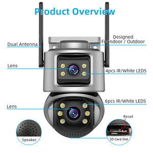 Dual Screen A32 PTZ <b>Security</b> Dome <b>Camera</b> <b>WiFi</b> iCsee Dual Antenna Signal Enhancement Outdoor Home Safety Device - Product Image 4